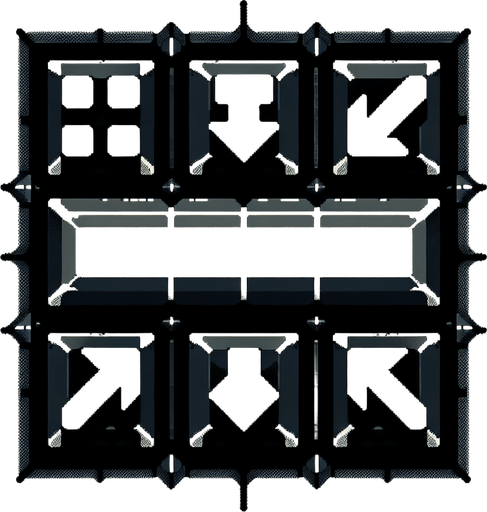 Single Game Texture. In-Game asset. 2d. Blank background. High contrast. No shadows. down arrow keys in same style as 
Id arrowUp


Single Game Texture. In-Game asset. 2d. Blank background. High contrast. No shadows.