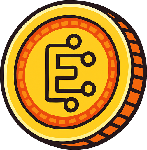 2d electronic visible coin.
In-Game asset.  2d.  High contrast.  No shadows