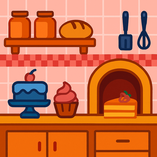 Fondo de pastelería.
In-Game asset.  2d.  High contrast.  No shadows