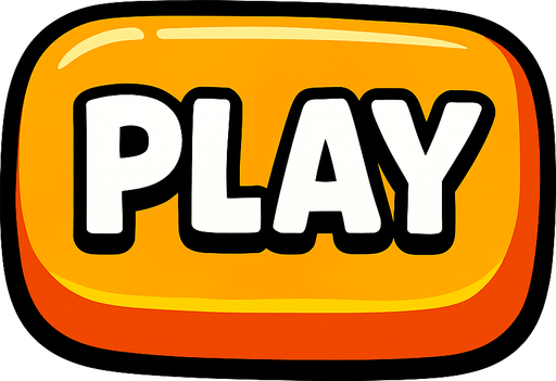 a cartoon style 3d button that says Play..
In-Game asset.  2d.  High contrast.  No shadows