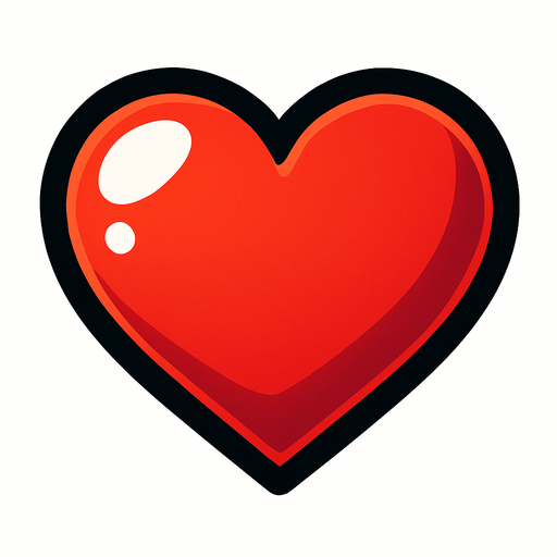Heart.
In-Game asset.  2d.  High contrast.  No shadows