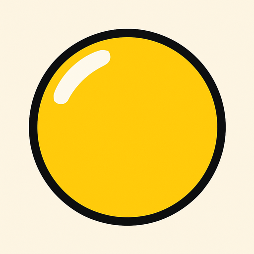 Sarı 2d top.
In-Game asset.  2d.  High contrast.  No shadows