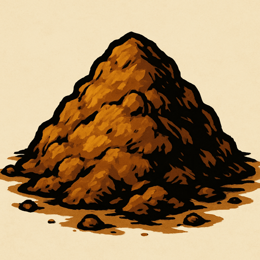 tierra amontonada.
In-Game asset.  2d.  High contrast