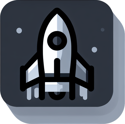 Ракета.
Single Game Texture. In-Game asset. 2d. Blank background. High contrast. No shadows.