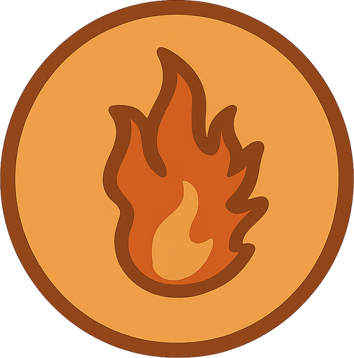 fire in a circle. No background. Transparent background. Blank background. No shadows. 2d. In-Game asset. flat