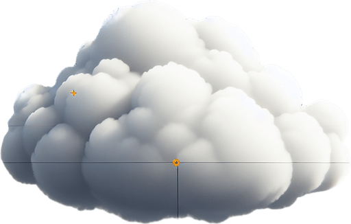 A fluffy white cloud.
Single Game Texture. In-Game asset. 2d. Blank background. High contrast. No shadows.