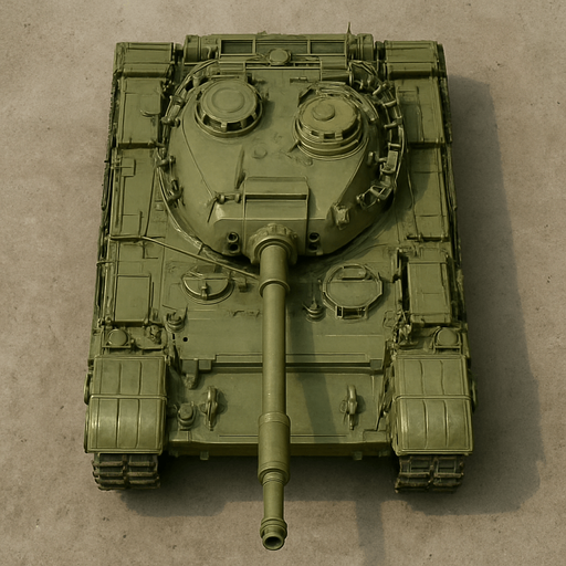 Military tank, top view
