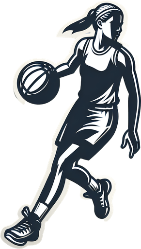 basketball player.
Single Game Texture. In-Game asset. 2d. Blank background. High contrast. No shadows.
