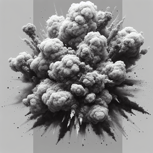 explosion smoke
Single Game Texture. In-Game asset. 2d. Blank background. High contrast. No shadows.