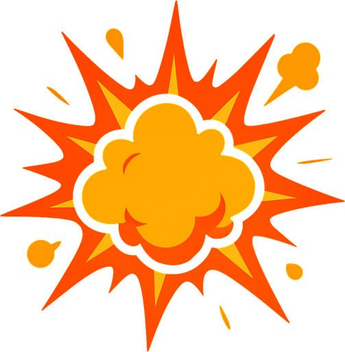 explosion.
In-Game asset.  2d.  High contrast.  No shadows