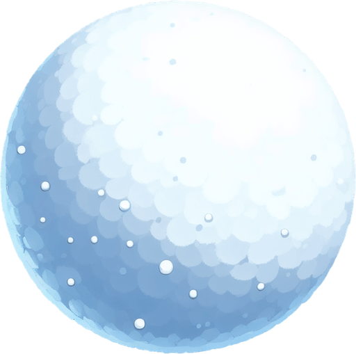 snowball.
Single Game Texture.  In-Game asset.  2d.  Blank background.  High contrast.  No shadows