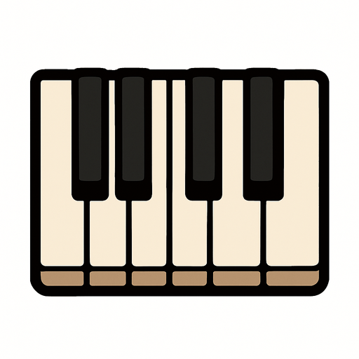 piyano tuşu.
In-Game asset.  2d.  High contrast.  No shadows