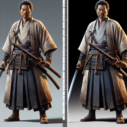 HERO IS A MASTER SAMURAI WARRIOR Single Game Texture. In-Game asset. 2d. Blank background. High contrast. No shadows.RTX ON.INRECEDIBLE DETAIL.ULTRA HD .