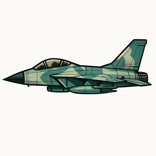 Savaş uçağı, gerçekçi, yazısız, yandan görünüm.
In-Game asset.  High contrast.  No shadows