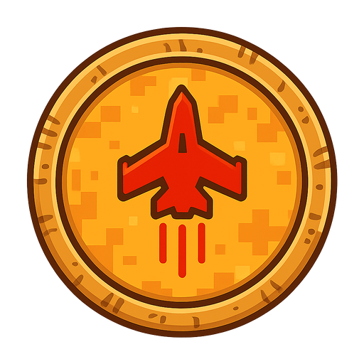 Make it a coin for a space shooting game with intense designing. No background. Transparent background. Blank background. No shadows. 2d. In-Game asset. flat