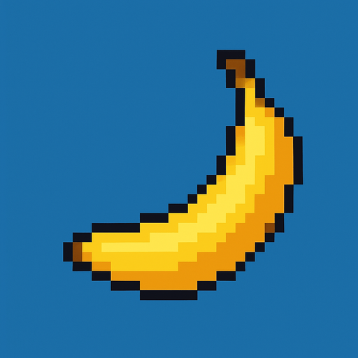 make pixel art 2d banana.
In-Game asset.  2d.  High contrast.  No shadows