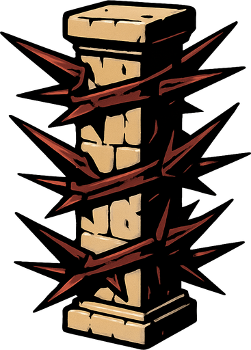 dikenli kolon.
In-Game asset.  2d.  High contrast.  No shadows