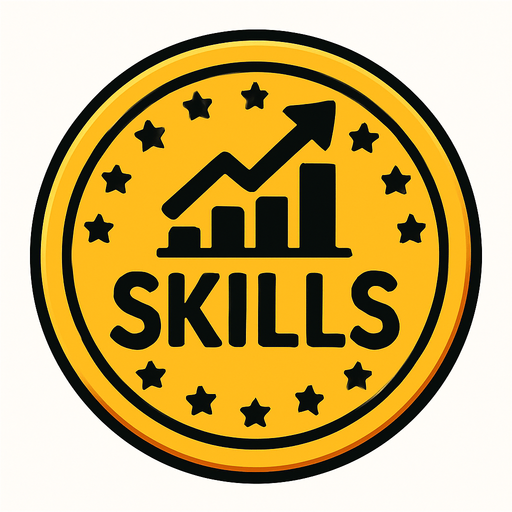 Skills coin.
In-Game asset.  2d.  High contrast.  No shadows