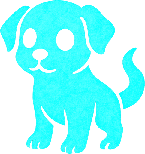 Chiot fantôme (animal).
In-Game asset.  2d.  High contrast.  No shadows