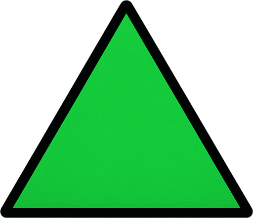 Bana yeşil bir üçgen yap.
In-Game asset.  2d.  High contrast.  No shadows