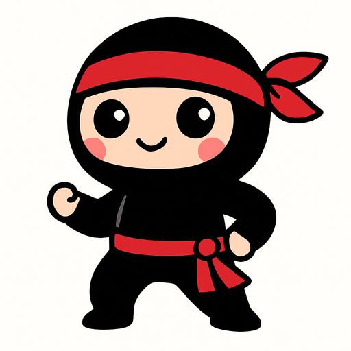 Cute Ninja.
2d.  High contrast.  No shadows