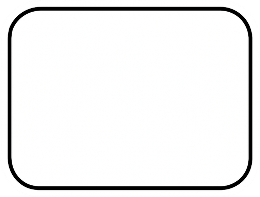 rectangle with rounded edges (color white) (the edges will white too).
In-Game asset.  2d.  High contrast.  No shadows