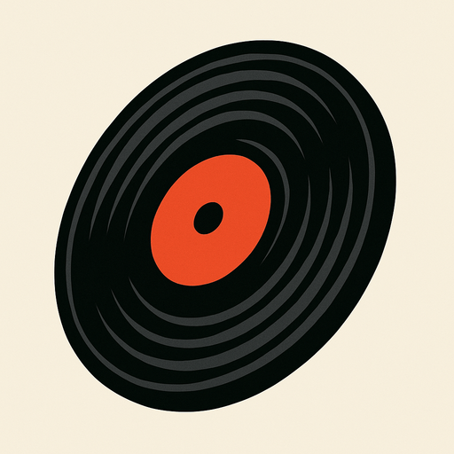 Disco de vinido en vista de 1/4.
In-Game asset.  2d.  High contrast.  No shadows