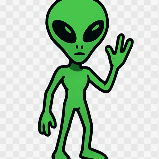Alien transparent background.
In-Game asset.  2d.  High contrast.  No shadows