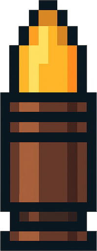 Minigun bullet pixel.
In-Game asset.  2d.  High contrast.  No shadows