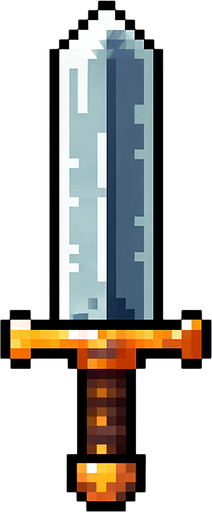Quiero una espada de metal, estilo 32 bits.
In-Game asset.  2d.  High contrast.  No shadows
