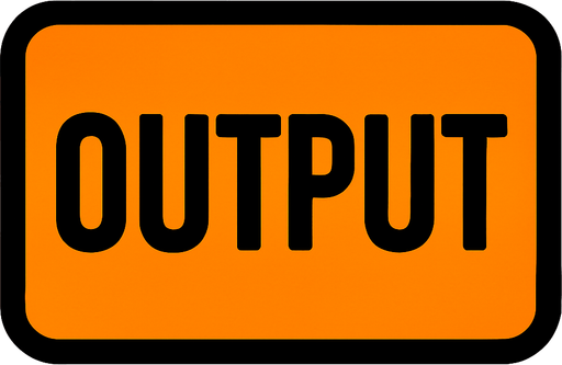 OUTPUT BUTTON.
In-Game asset.  2d.  High contrast.  No shadows