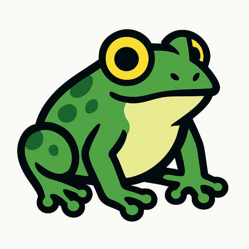 Frog.
In-Game asset.  2d.  High contrast.  No shadows