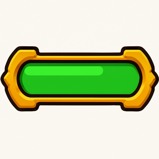 Health bar, grandyan, green,.
In-Game asset.  2d.  High contrast.  No shadows