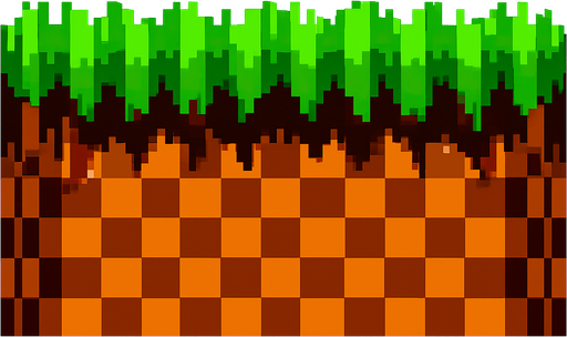 make the typical Sonic 1 floor.
In-Game asset.  2d.  High contrast.  No shadows. 2d