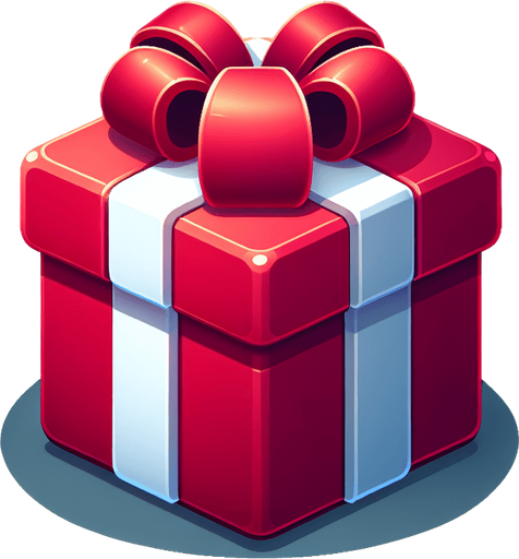 a round christmas gift.plastic style. Single Game Texture. In-Game asset. 2d. Blank background. High contrast. No shadows.