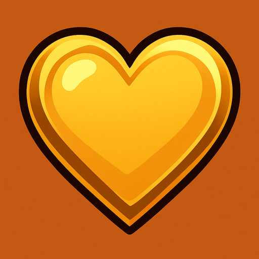 golden Heart.
In-Game asset.  2d.  High contrast.  No shadows
