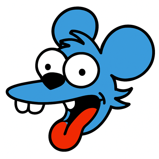 Itchy's head.
In-Game asset.  2d.  High contrast.  No shadows. Simpsons