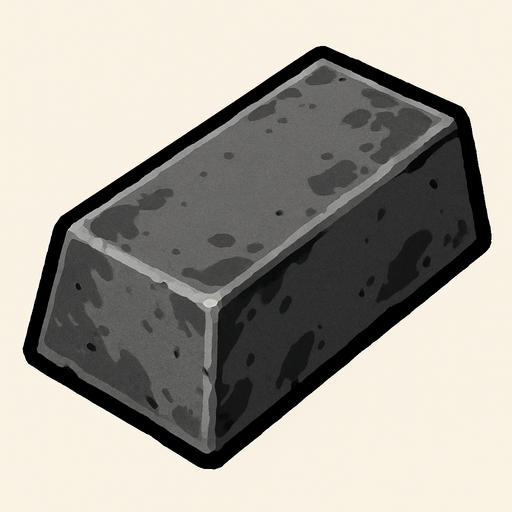 gray iron bar.
In-Game asset.  High contrast.  No shadows