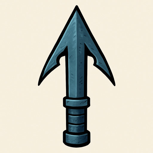 vertical harpoon head.
In-Game asset.  2d.  High contrast.  No shadows