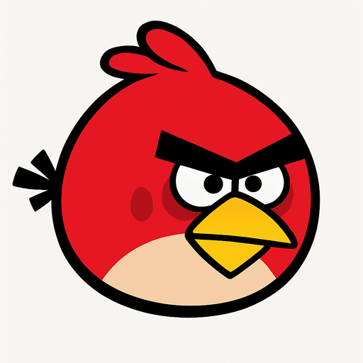 bird from angry birds.
In-Game asset.  2d.  High contrast.  No shadows
