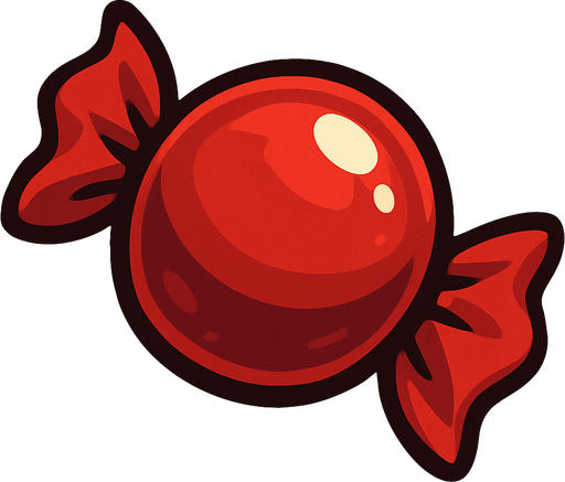 Kırmızı şeker.
In-Game asset.  2d.  High contrast.  No shadows
