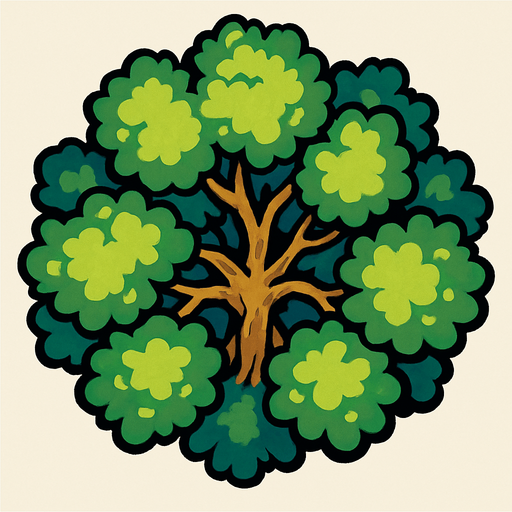 Kuş bakışı agaç.
In-Game asset.  2d.  High contrast.  No shadows