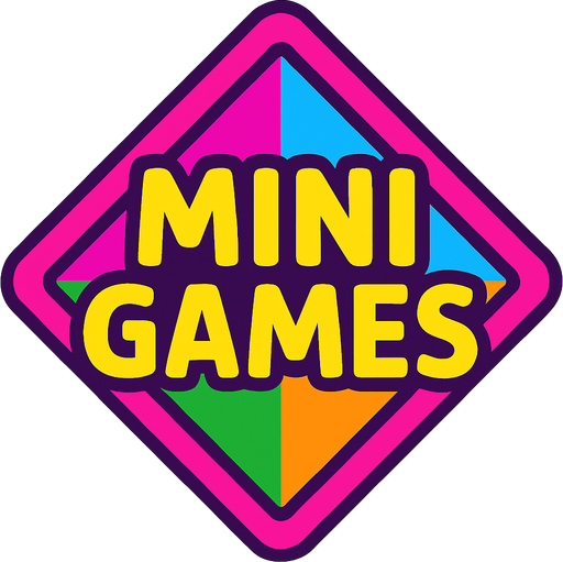 Diamond shaped colourful mini games button.
In-Game asset.  2d.  High contrast.  No shadows