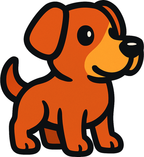 dog.
In-Game asset.  2d.  High contrast.  No shadows