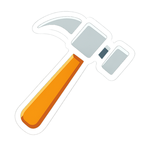 Hammer icon.
In-Game asset.  2d.  High contrast.  No shadows