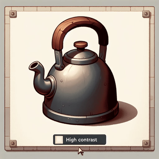 котел в стиле hand-paint.
Single Game Texture.  In-Game asset.  2d.  Blank background.  High contrast.  No shadows