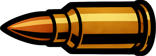 hafif makineli tüfek mermisi.
In-Game asset.  2d.  High contrast.  No shadows