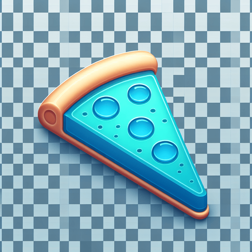 a slice of pizza on a transparent background, predominantly azur. Slice of pizza.
Single Game Texture. In-Game asset. 2d. Blank background. High contrast. No shadows.