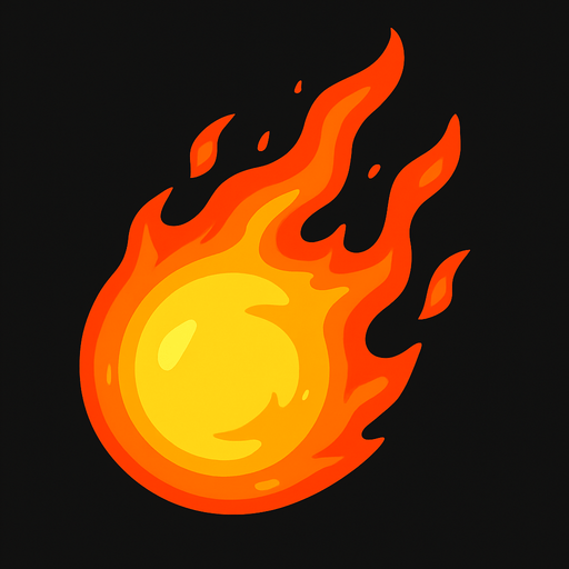 Fireball.
In-Game asset.  2d.  High contrast.  No shadows