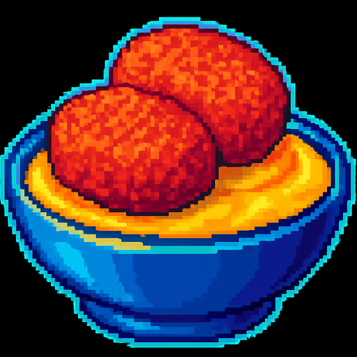 2 Cakes of ground fish dipped in raw batter.